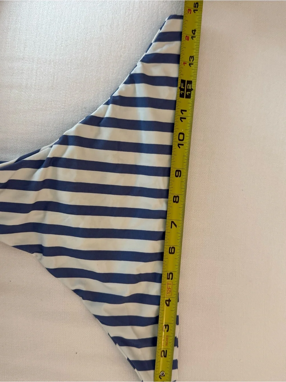AMUSE SOCIETY (L)- Blue and White ruffle bandeau top and matching bottom